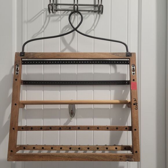 Pottery Barn Farmhouse Boho Wall Mounted Space Saving Jewelry Organizer Mango - Picture 6 of 16